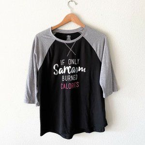 Athletics Works black gray 3/4 sleeve Sarcasm XL